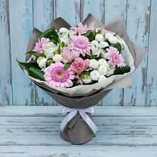 Букет цветов из:  Герберы, Альстромерии и Хризантемы в Укромном