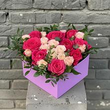Цветочная композиция из Розы в коробке в Укромном