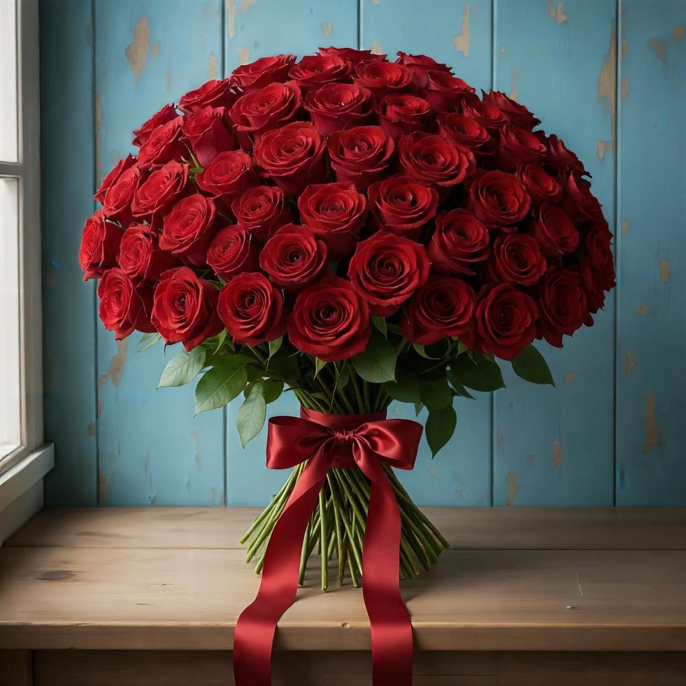 Букет Красные розы Блэк Меджик в Укромном