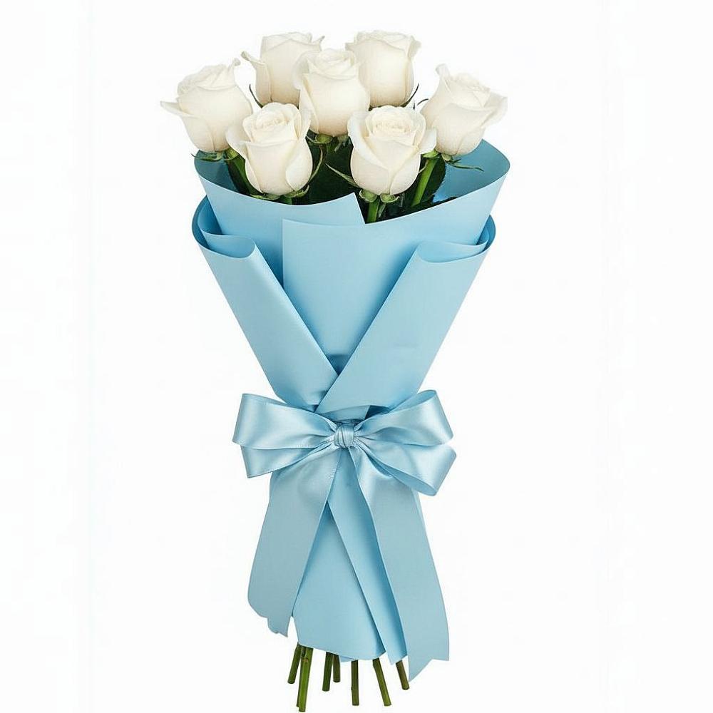 Букет 7 белых роз Проуд в Укромном