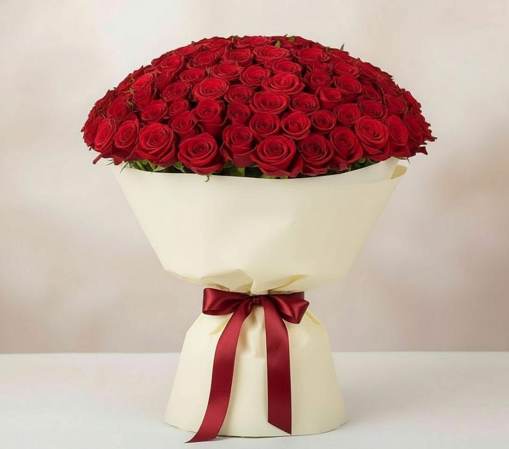 Букет 101 Красная роза Милано в Укромном
