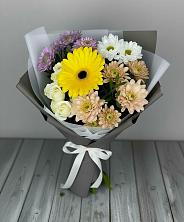 Букет цветов из:  Розы, Герберы и Хризантемы в Укромном