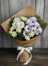 Букет цветов из:  Хризантемы и Розы в Укромном