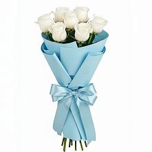 Букет 7 белых роз Проуд в Укромном