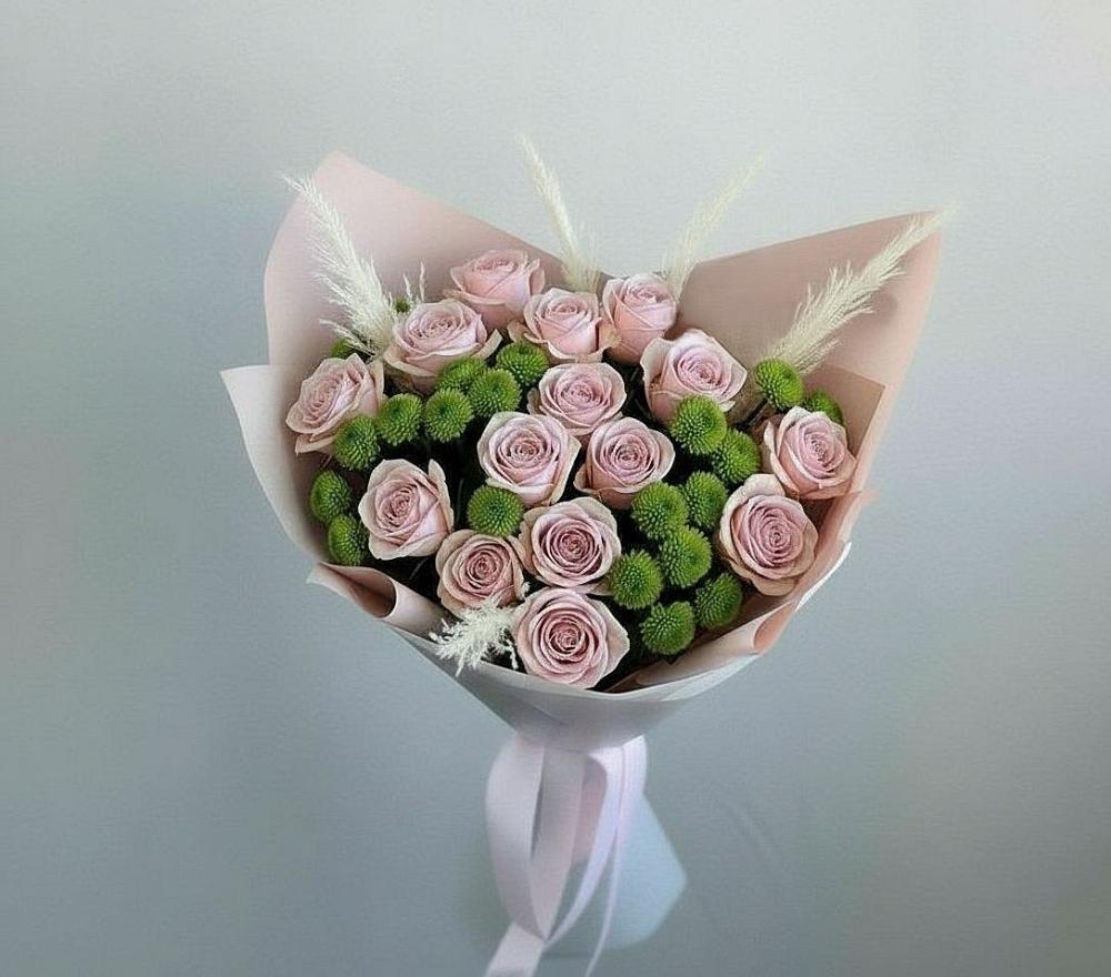 Букет цветов из: Розы и Хризантемы в Укромном